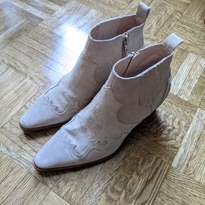 Zara suede western ankle boots